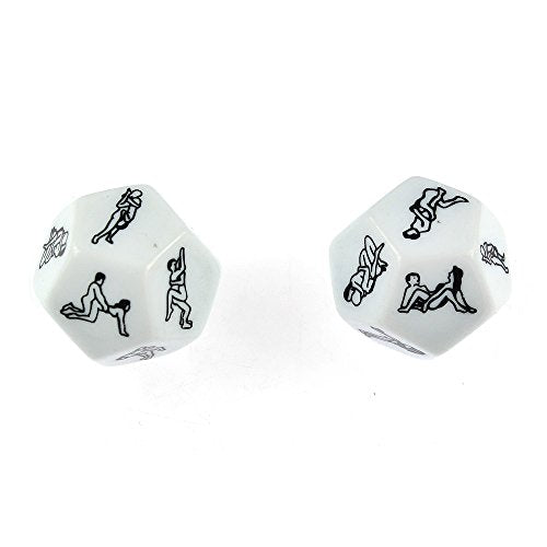 2-Pack Funny Sex Position Dice Set for Couples – 12-Sided Challenge Game with Drinking & Housework Tasks