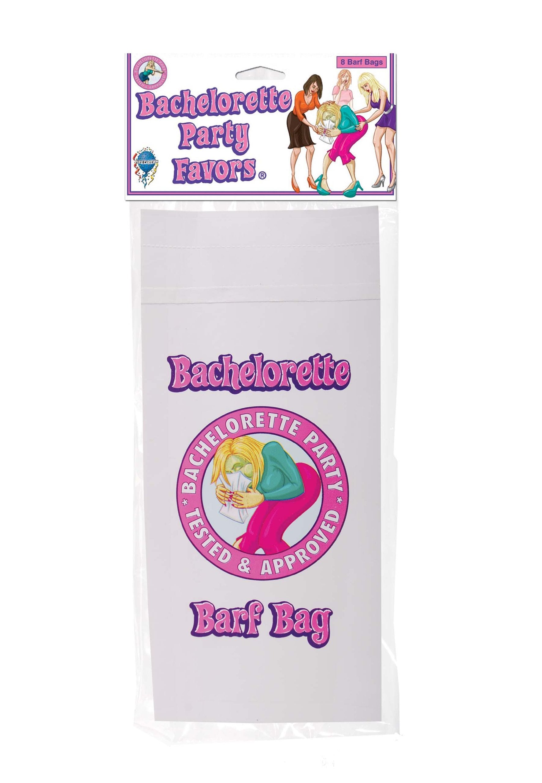 Bachelorette Party Barf Bag (8 Pack) - Pipedream Novelty Gag Gift