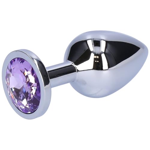 Bejeweled Anal Plug – Glamorous Alloy Metal Butt Plug with Clear Gem for Solo or Couples Play, Hypoallergenic, P-Spot & Double Penetration, Medium Rosy by Dark Amour