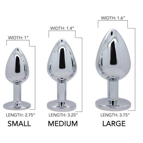 Bejeweled Anal Plug – Glamorous Alloy Metal Butt Plug with Clear Gem for Solo or Couples Play, Hypoallergenic, P-Spot & Double Penetration, Medium Rosy by Dark Amour