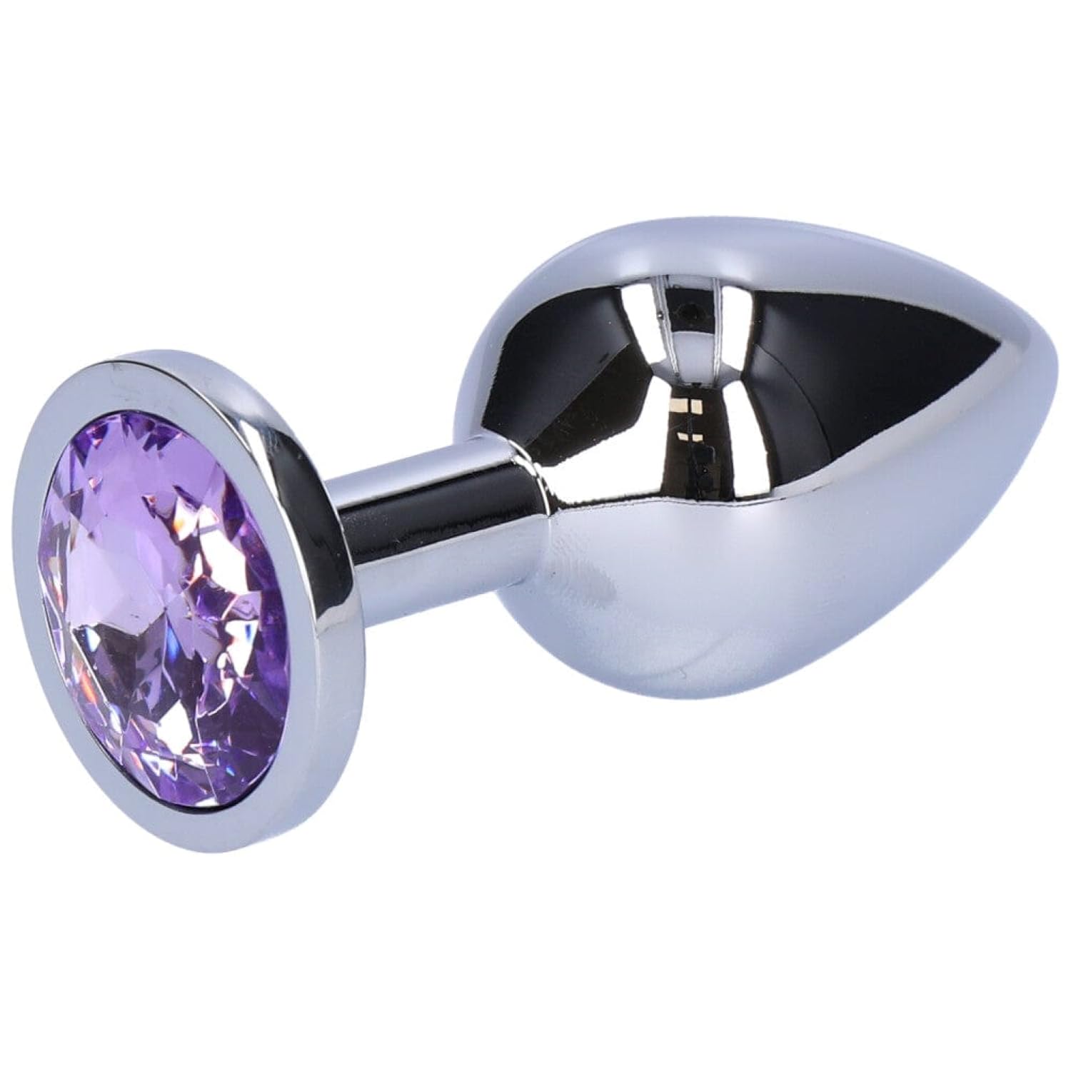 Bejeweled Anal Plug – Glamorous Alloy Metal Butt Plug with Clear Gem for Solo or Couples Play, Hypoallergenic, P-Spot & Double Penetration, Medium Rosy by Dark Amour