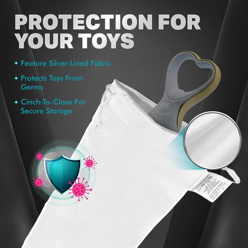 Blush 12.25-Inch Lint-Free Cotton Drawstring Bag for Sex Toy Storage and Travel