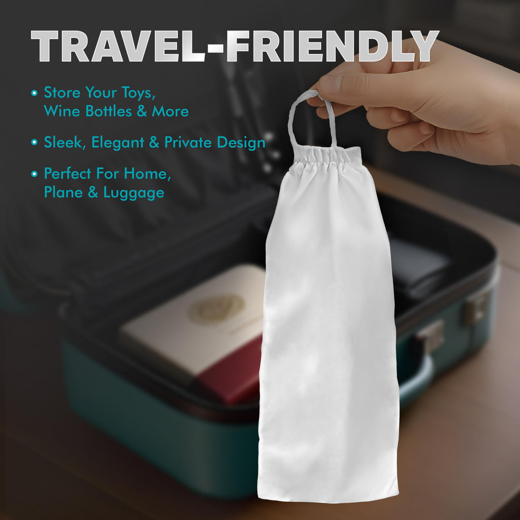 Blush 12.25-Inch Lint-Free Cotton Drawstring Bag for Sex Toy Storage and Travel