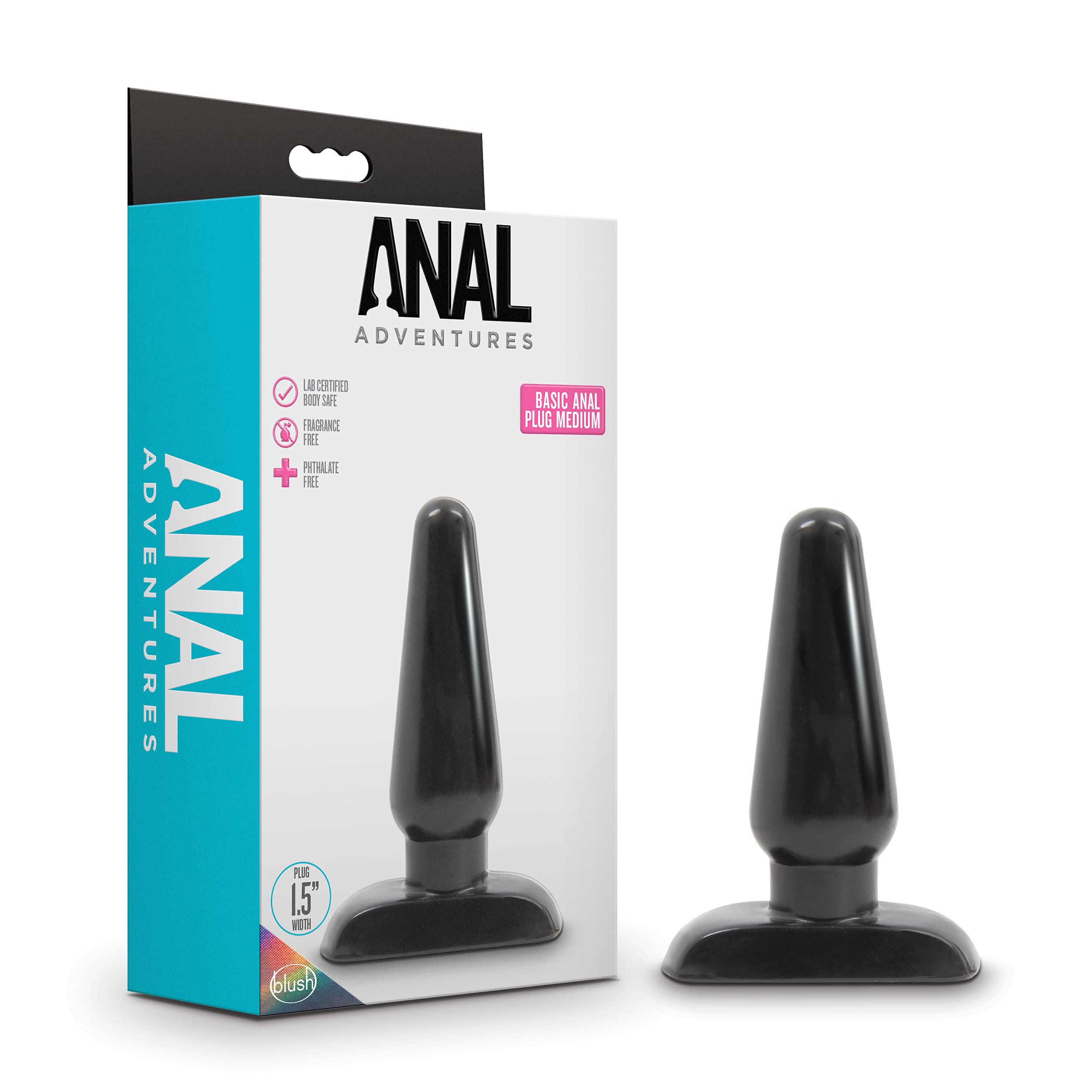 Blush Anal Adventures Orb Butt Plug – Tapered Anal Trainer with Flared Safety Base, 4.75"