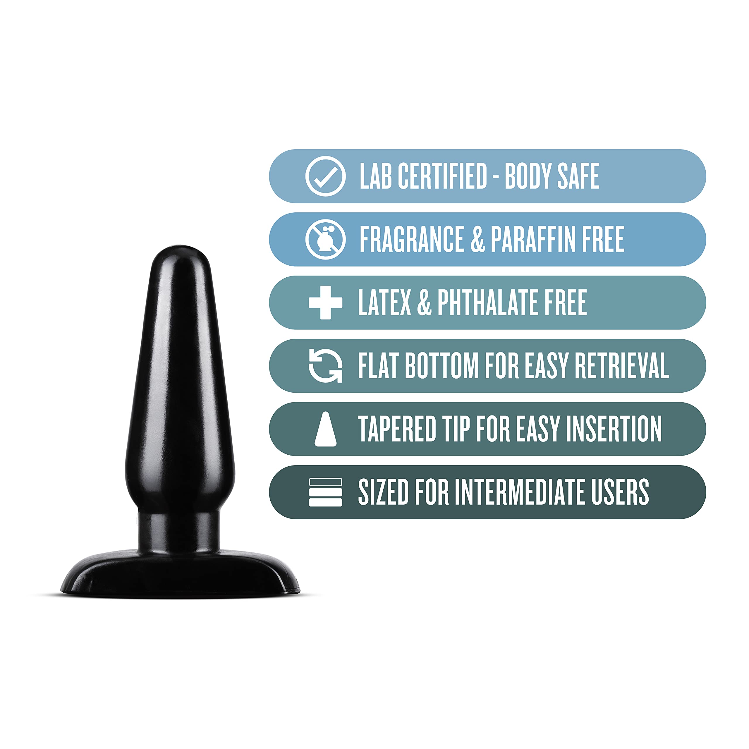 Blush Anal Adventures Orb Butt Plug – Tapered Anal Trainer with Flared Safety Base, 4.75"