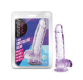 Blush Naturally Yours 6-Inch Amethyst Crystalline Dildo with Balls and Suction Cup