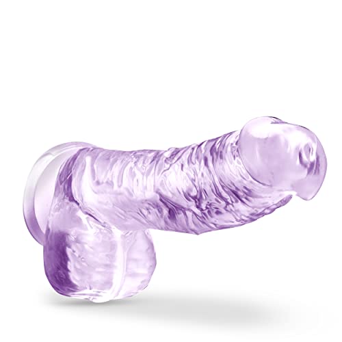 Blush Naturally Yours 6-Inch Amethyst Crystalline Dildo with Balls and Suction Cup