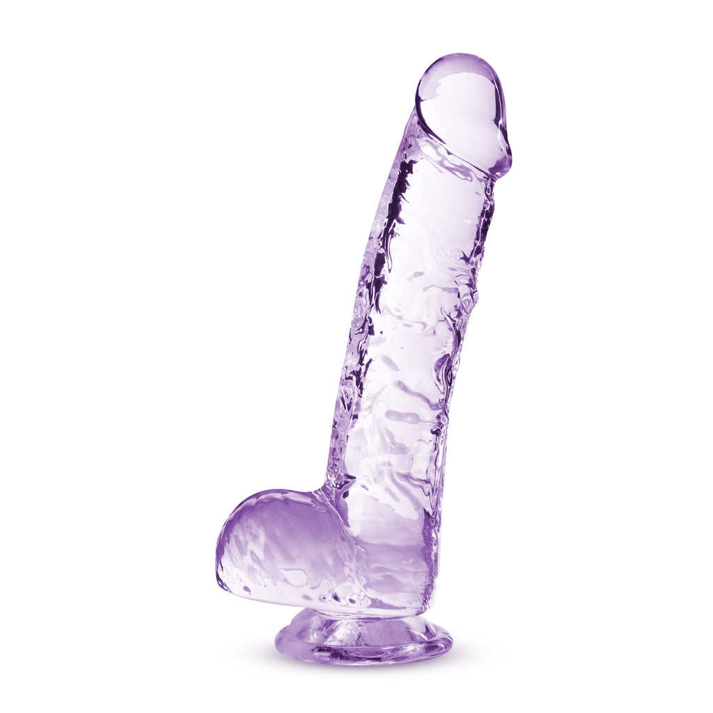 Blush Naturally Yours 6-Inch Amethyst Crystalline Dildo with Balls and Suction Cup