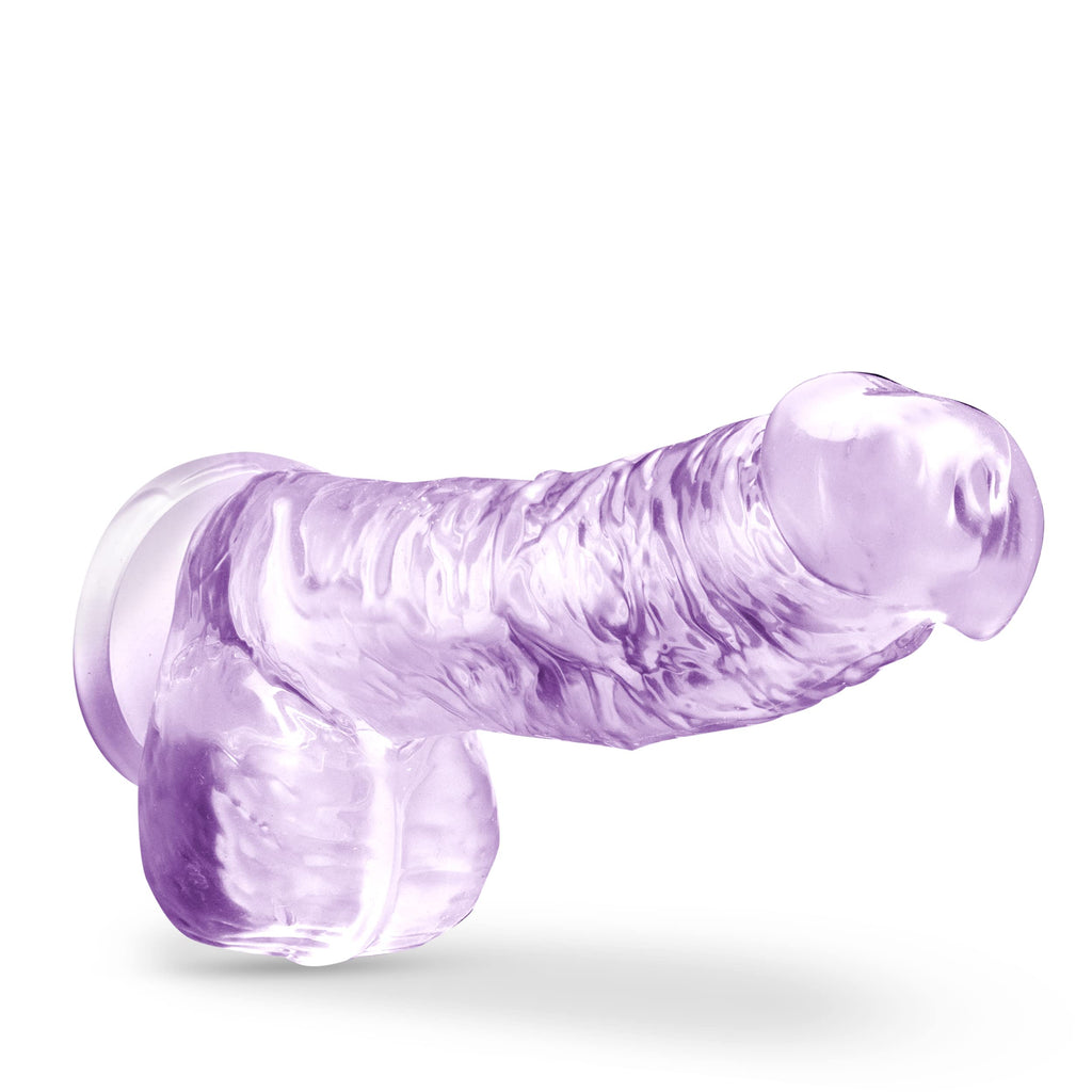 Blush Naturally Yours 6-Inch Amethyst Crystalline Dildo with Balls and Suction Cup