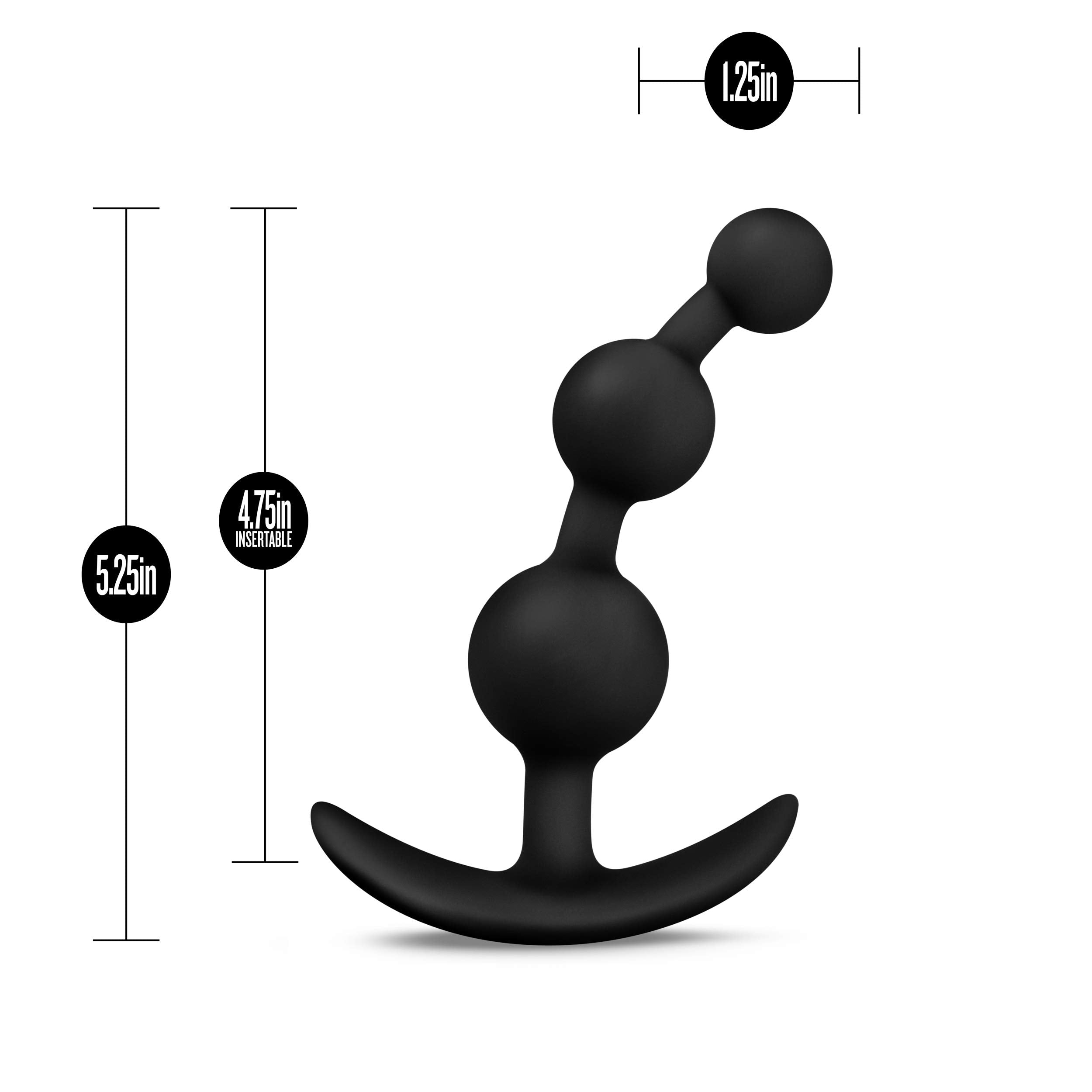 Blush Novelties Anal Adventures Silicone Beads Butt Plug - Small, Flexible, StayPut AnchorTech Base