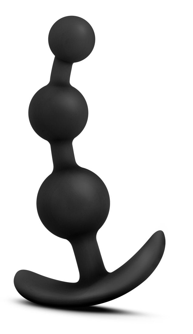 Blush Novelties Anal Adventures Silicone Beads Butt Plug - Small, Flexible, StayPut AnchorTech Base
