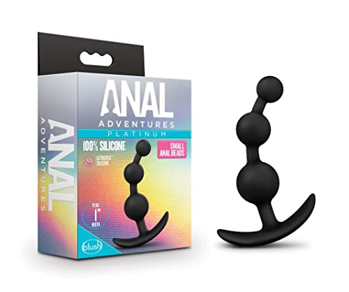 Blush Novelties Anal Adventures Silicone Beads Butt Plug - Small, Flexible, StayPut AnchorTech Base
