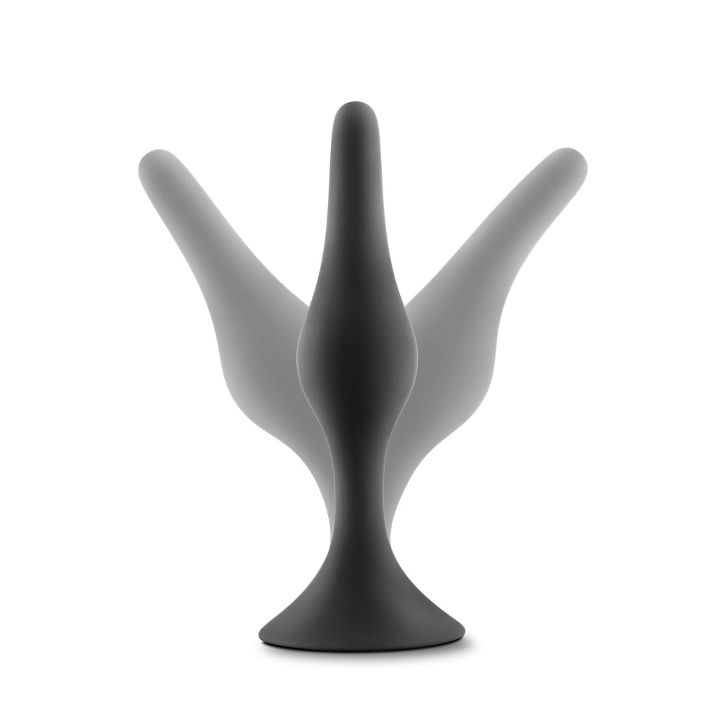 Blush Novelties Anal Adventures Small Silicone Butt Plug - Beginner Anal Trainer, 3.25", Black