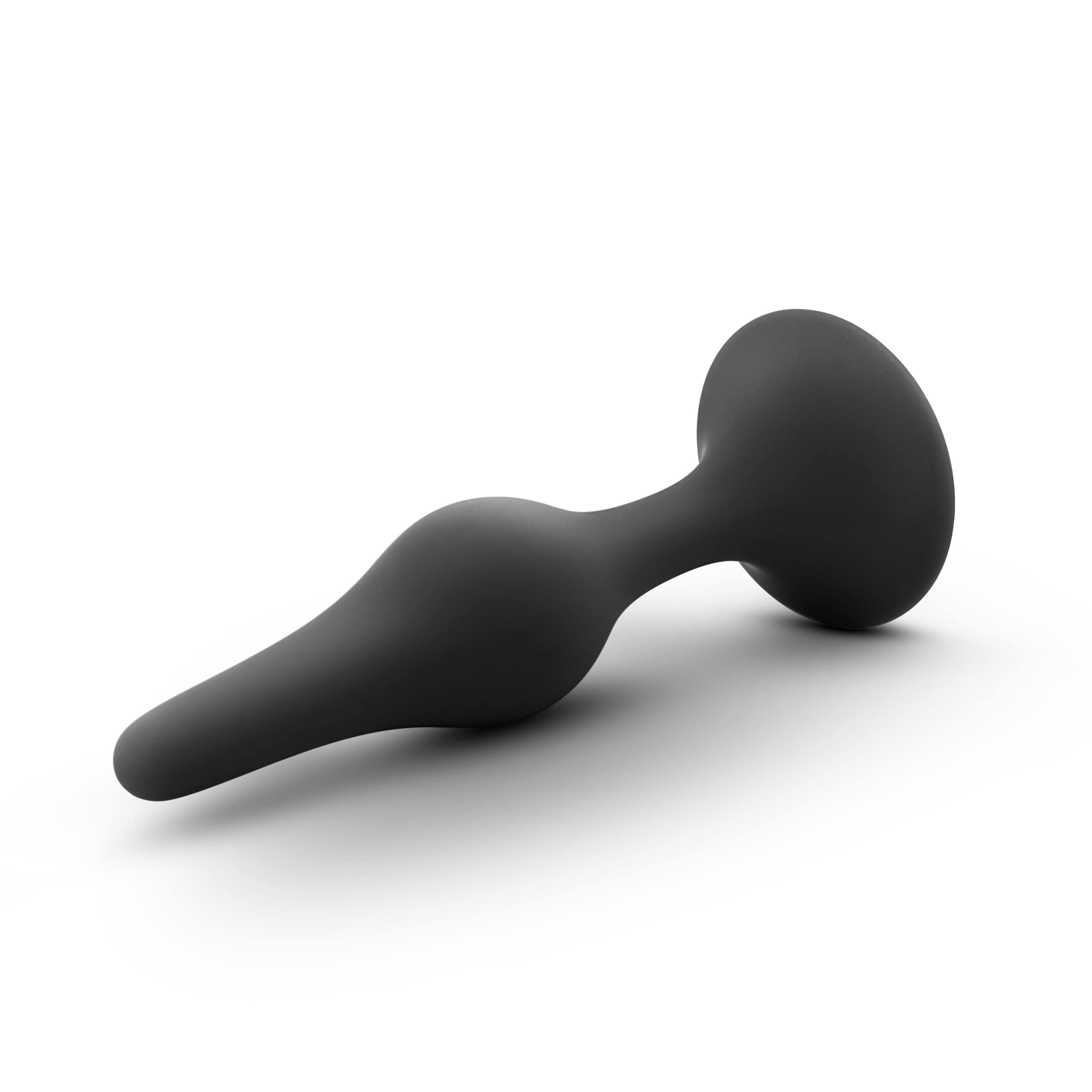 Blush Novelties Anal Adventures Small Silicone Butt Plug - Beginner Anal Trainer, 3.25", Black