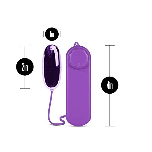 Blush Novelties B Yours Power Bullet Vibrator - Remote Control, Waterproof, Multi-Speed for Clitoral, Vaginal, Nipple Stimulation - Purple