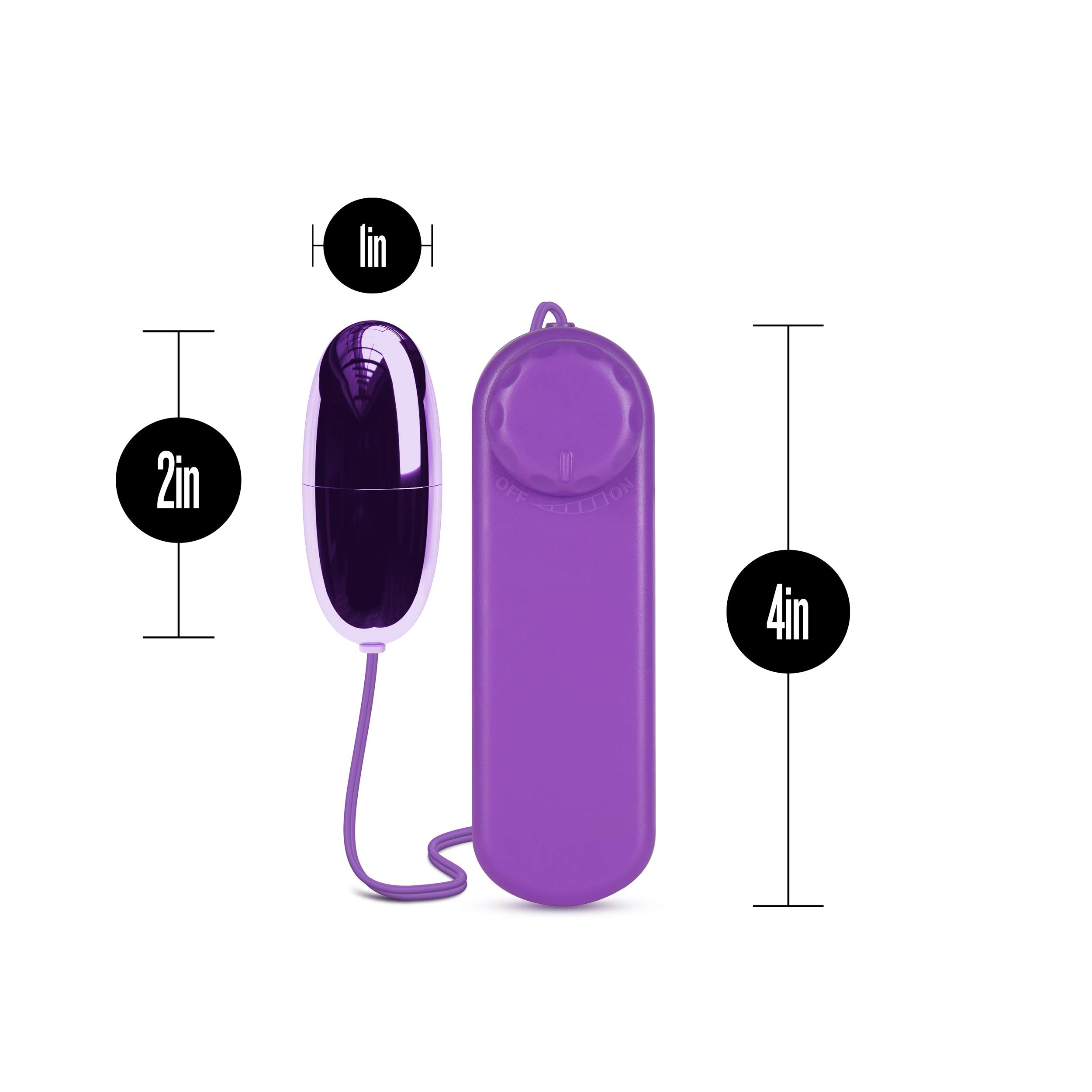 Blush Novelties B Yours Power Bullet Vibrator - Remote Control, Waterproof, Multi-Speed for Clitoral, Vaginal, Nipple Stimulation - Purple