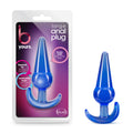 Blush Novelties B Yours Slim 4.75" Tapered Anal Plug – Beginner Butt Plug, Blue TPE, Safety Base