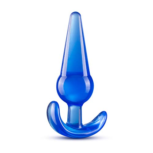 Blush Novelties B Yours Slim 4.75" Tapered Anal Plug – Beginner Butt Plug, Blue TPE, Safety Base