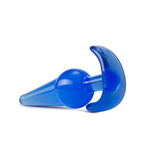 Blush Novelties B Yours Slim 4.75" Tapered Anal Plug – Beginner Butt Plug, Blue TPE, Safety Base