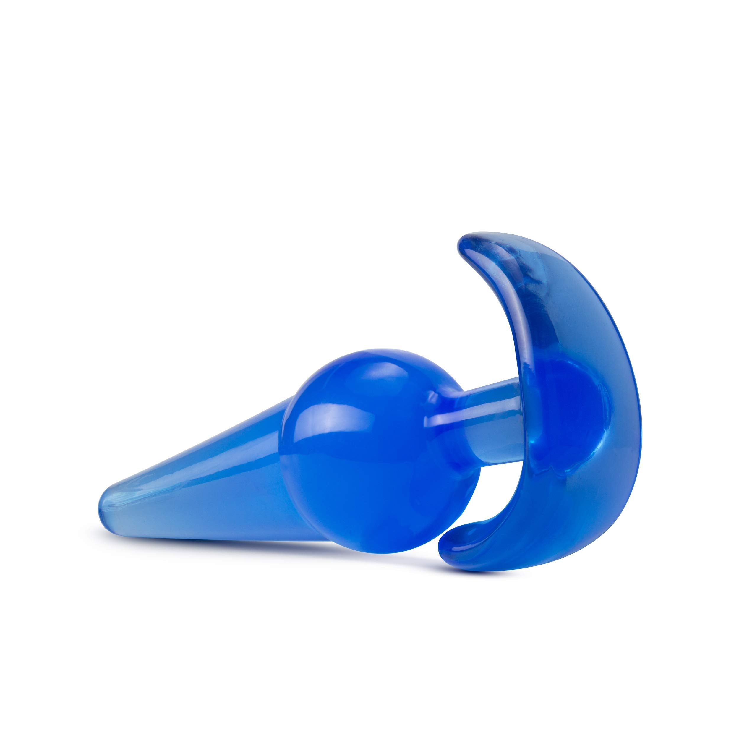 Blush Novelties B Yours Slim 4.75" Tapered Anal Plug – Beginner Butt Plug, Blue TPE, Safety Base