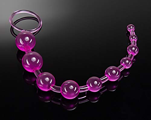 Blush Novelties Basic Beads - 10 Graduated PVC Anal Beads for Beginners - Pink, 12.75 Inches with Pull Ring