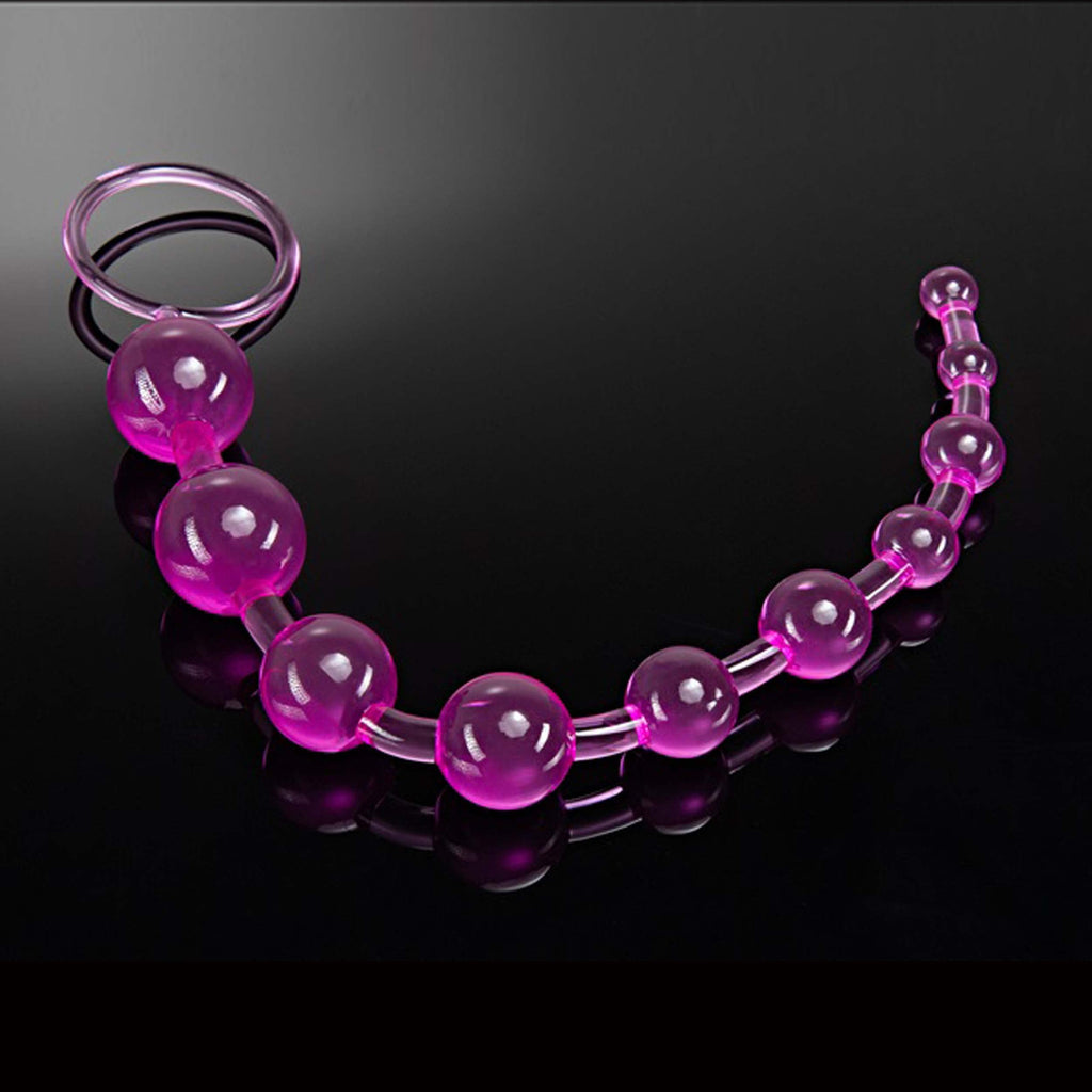 Blush Novelties Basic Beads - 10 Graduated PVC Anal Beads for Beginners - Pink, 12.75 Inches with Pull Ring