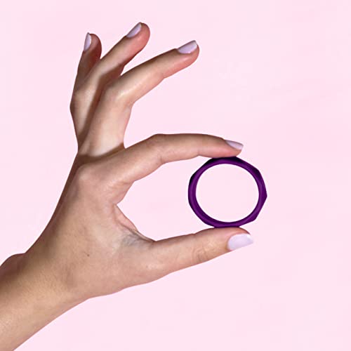 Blush Novelties Geometric C Silicone Penis Ring - 1.75" Outer Diameter, UltraSilk Smooth, Purple, for Firmer Erections & Enhanced Girth