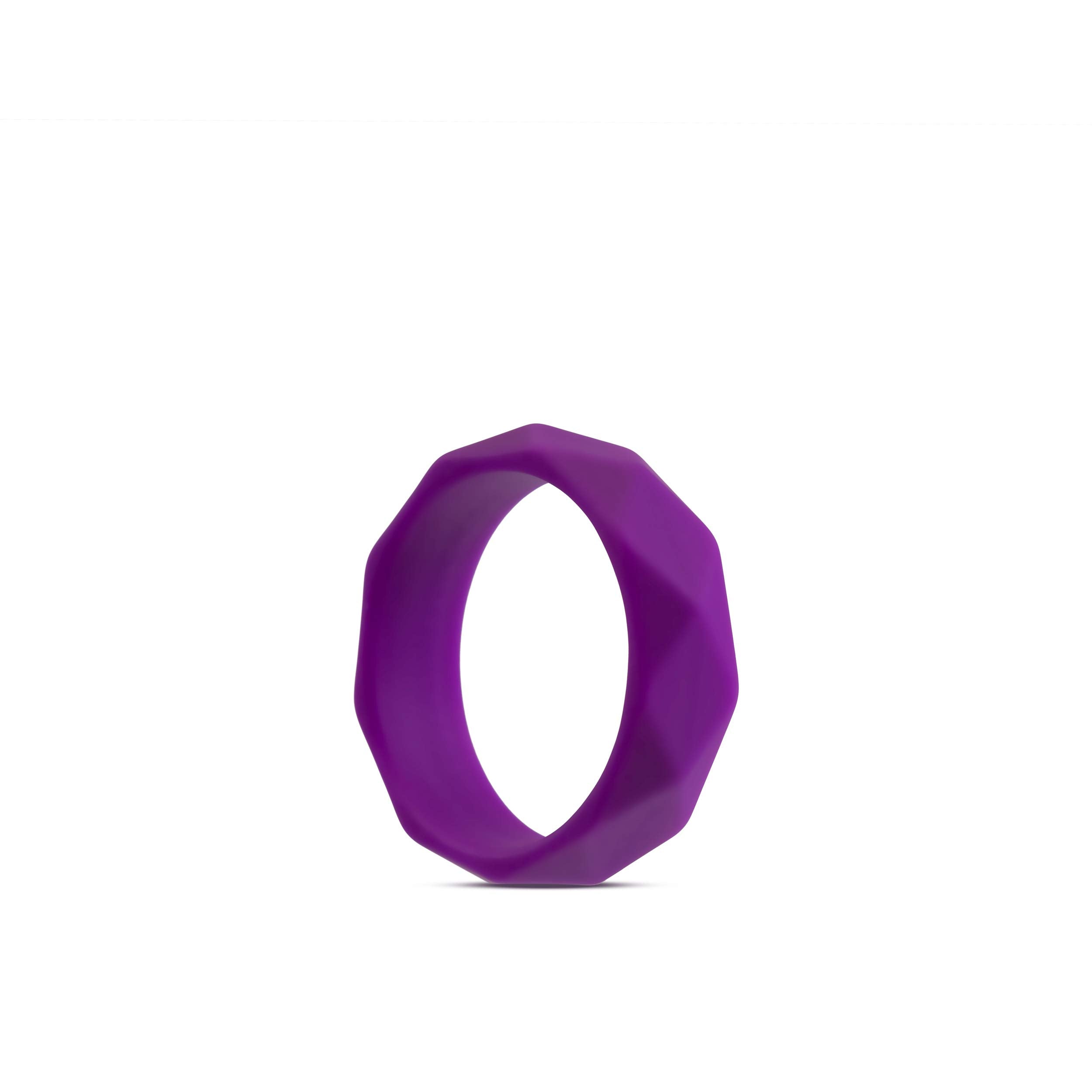 Blush Novelties Geometric C Silicone Penis Ring - 1.75" Outer Diameter, UltraSilk Smooth, Purple, for Firmer Erections & Enhanced Girth
