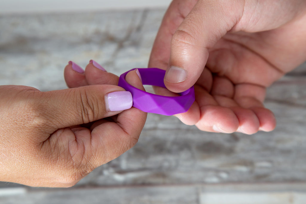 Blush Novelties Geometric C Silicone Penis Ring - 1.75" Outer Diameter, UltraSilk Smooth, Purple, for Firmer Erections & Enhanced Girth