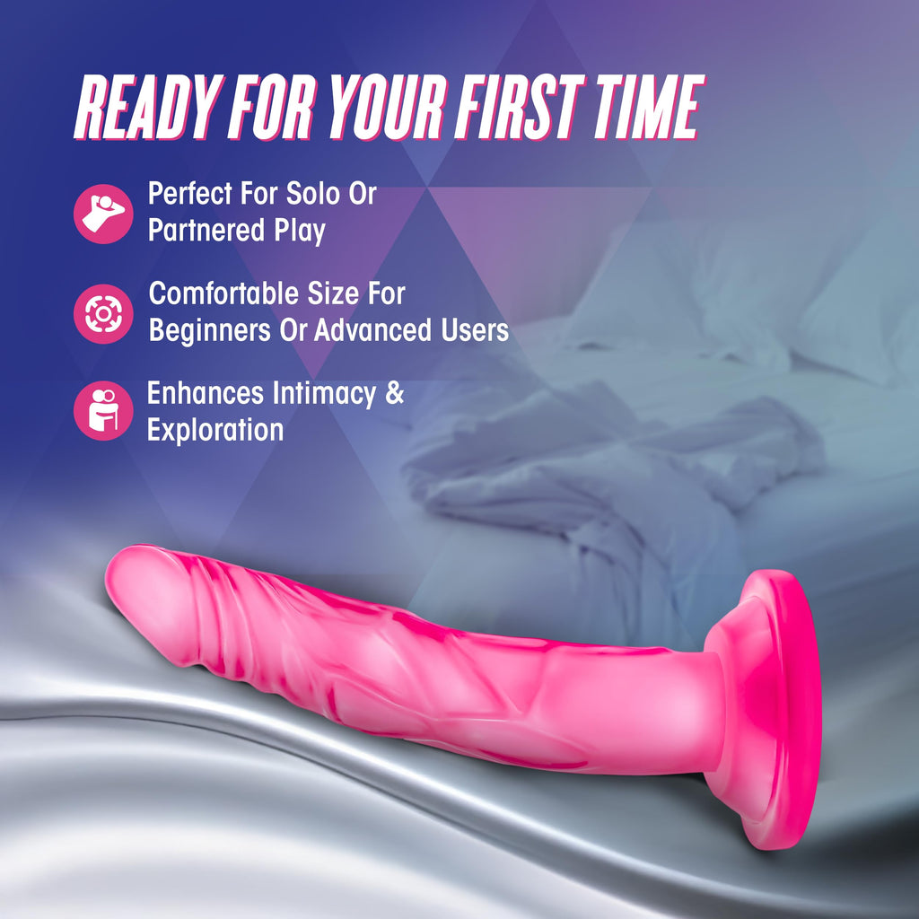 Blush Novelties Naturally Yours Realistic 5 Inch Dildo - Slim, TPE, Suction Cup, Harness Compatible, Pink