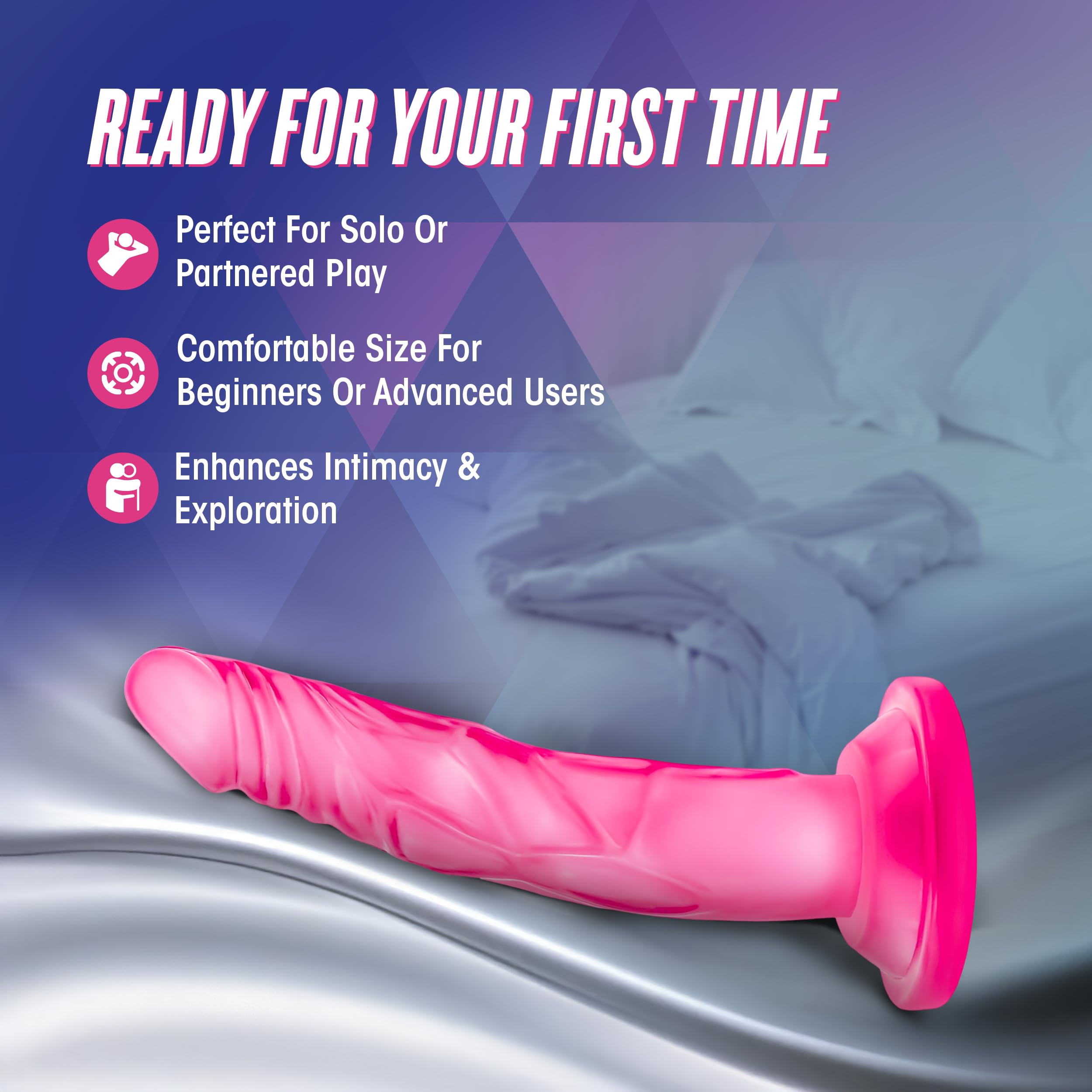 Blush Novelties Naturally Yours Realistic 5 Inch Dildo - Slim, TPE, Suction Cup, Harness Compatible, Pink