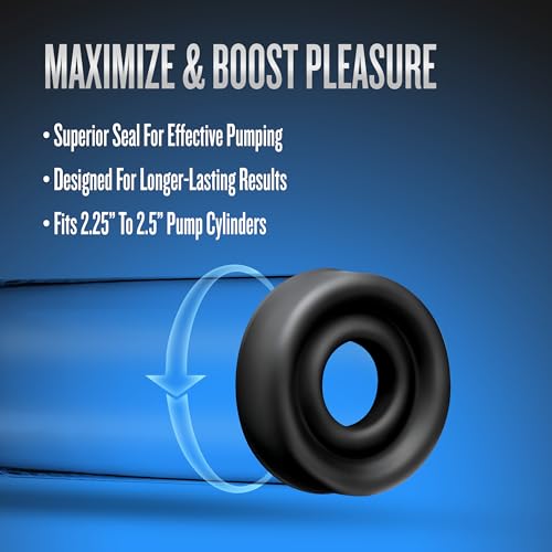 Blush Novelties Performance Silicone Pump Sleeve - Large (Fits 2.25"-2.5" Cylinders) Body-Safe, Durable, Black
