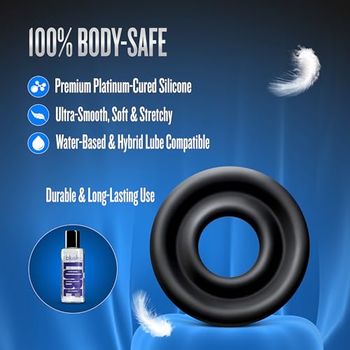 Blush Novelties Performance Silicone Pump Sleeve - Large (Fits 2.25"-2.5" Cylinders) Body-Safe, Durable, Black