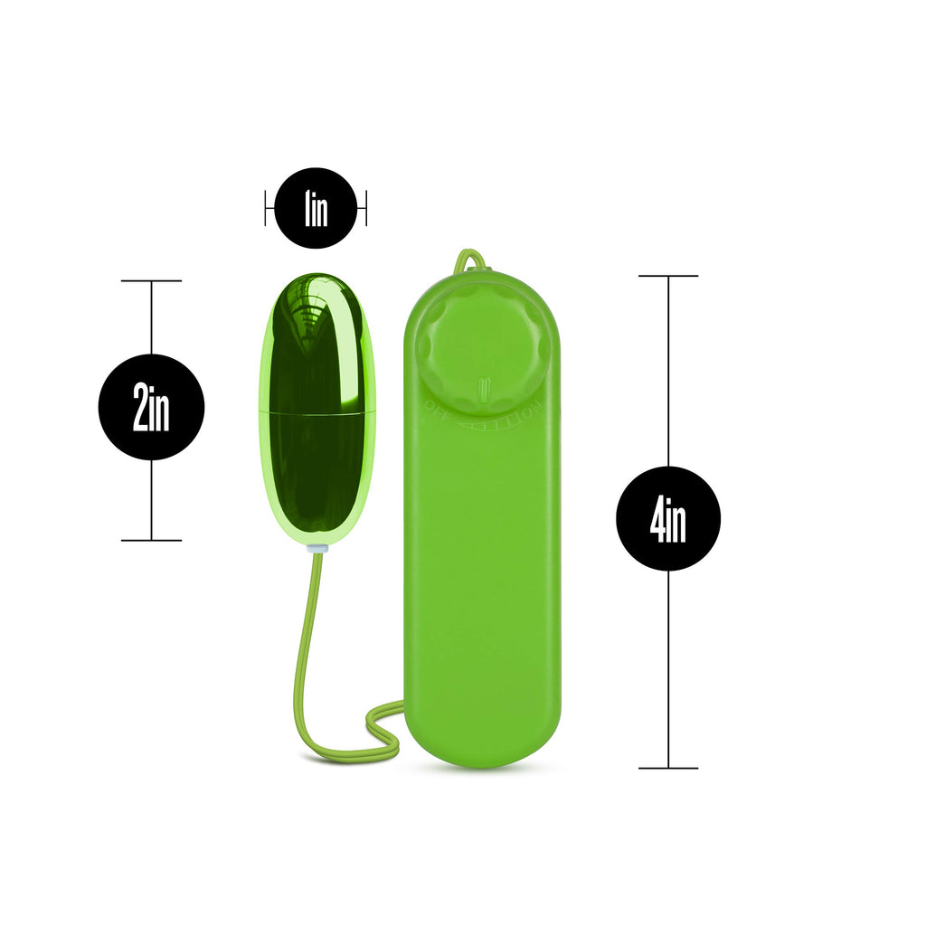 Blush Novelties Power Bullet Vibrator - Lime Mini Egg with Dial Control - Waterproof and Body-Safe