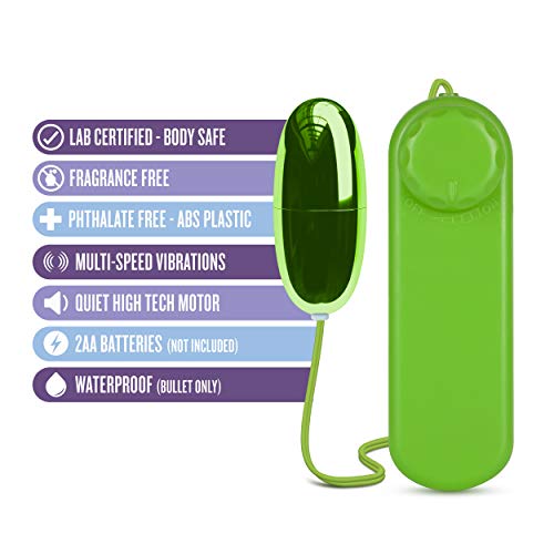 Blush Novelties Power Bullet Vibrator - Lime Mini Egg with Dial Control - Waterproof and Body-Safe
