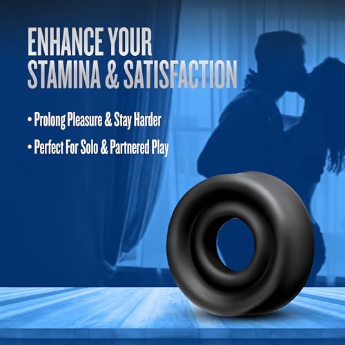 Blush Novelties Silicone Penis Pump Cylinder Sleeve – Medium, Fits 2" to 2.5" Cylinders, Black