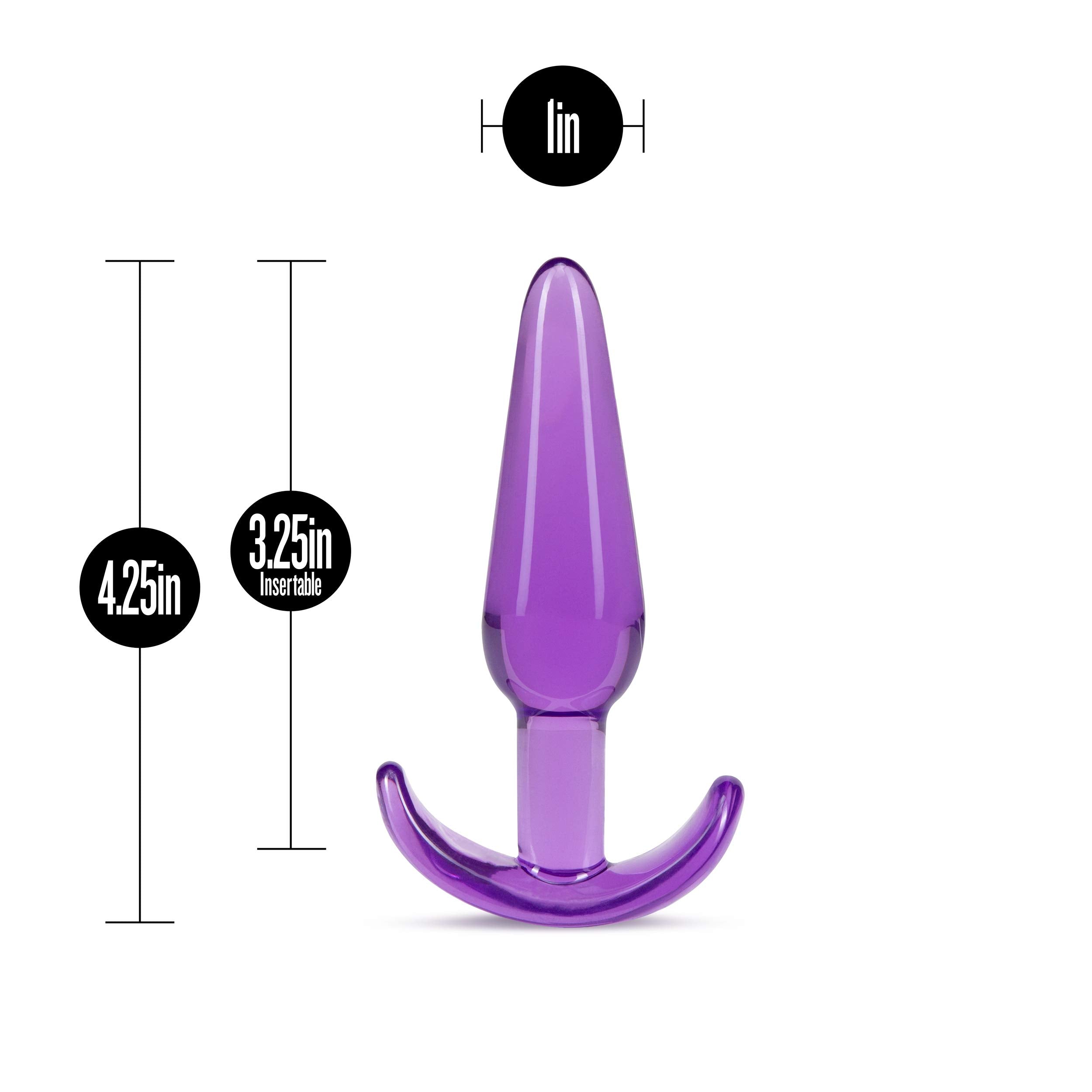 Blush Novelties Slim Blue Anal Plug – Soft TPE Beginner Toy with Tapered Tip and Anchor Base, 4.25 Inches