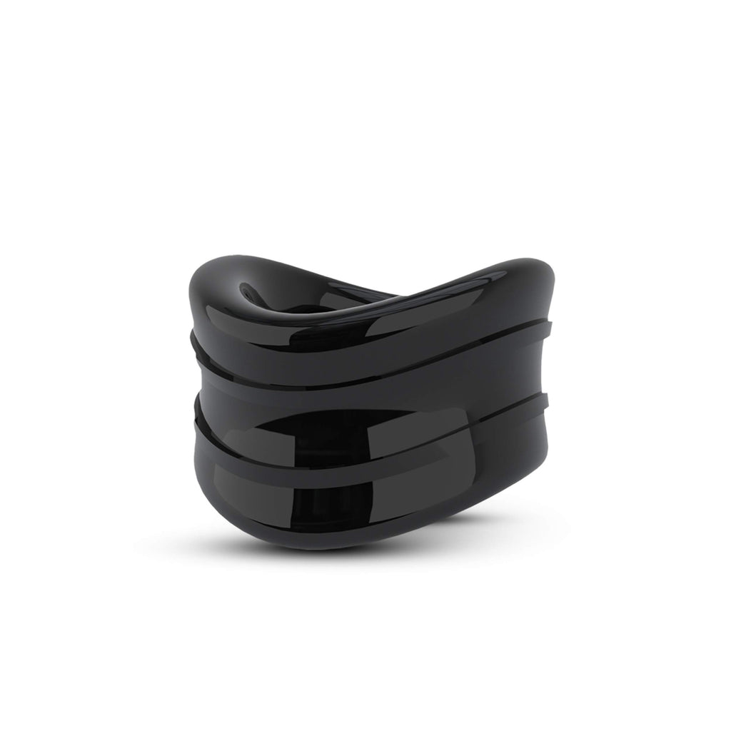Blush Novelties Snug Beef Ball Stretcher - Black TPE Testicle Stretcher & Cock Ring for Sensation Play