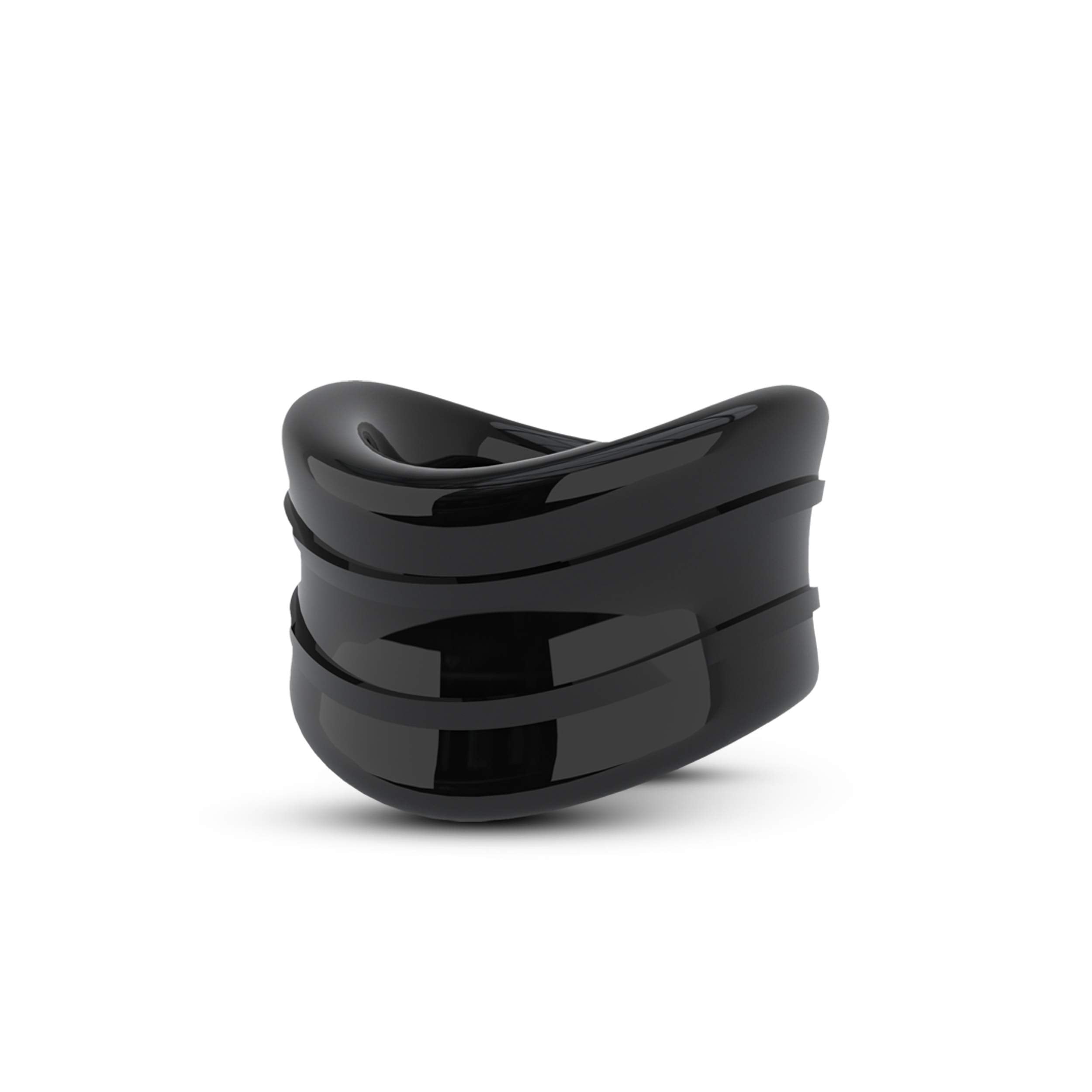 Blush Novelties Snug Beef Ball Stretcher - Black TPE Testicle Stretcher & Cock Ring for Sensation Play