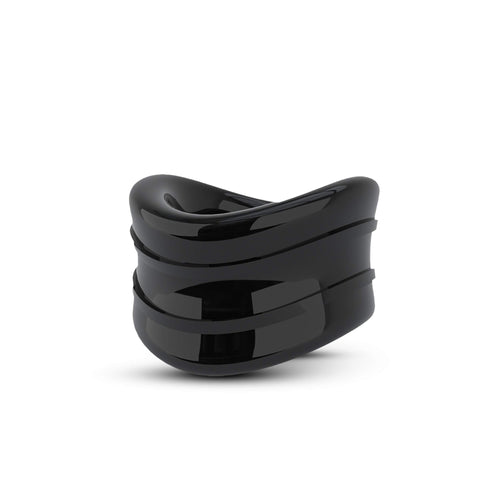 Blush Novelties Snug Beef Ball Stretcher - Black TPE Testicle Stretcher & Cock Ring for Sensation Play