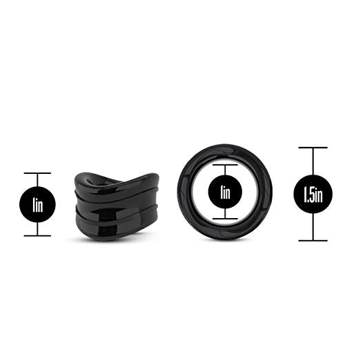 Blush Novelties Snug Beef Ball Stretcher - Black TPE Testicle Stretcher & Cock Ring for Sensation Play