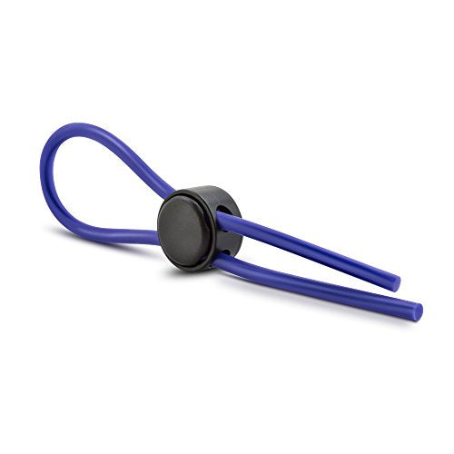 Blush Novelties Stay Hard Liquid Silicone Loop Lasso Cock Ring - Blue, Adjustable & Quick Release