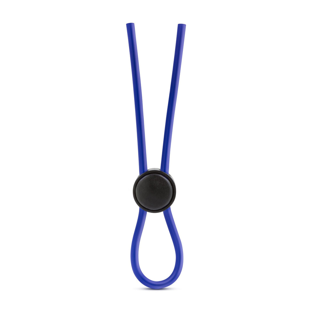 Blush Novelties Stay Hard Liquid Silicone Loop Lasso Cock Ring - Blue, Adjustable & Quick Release