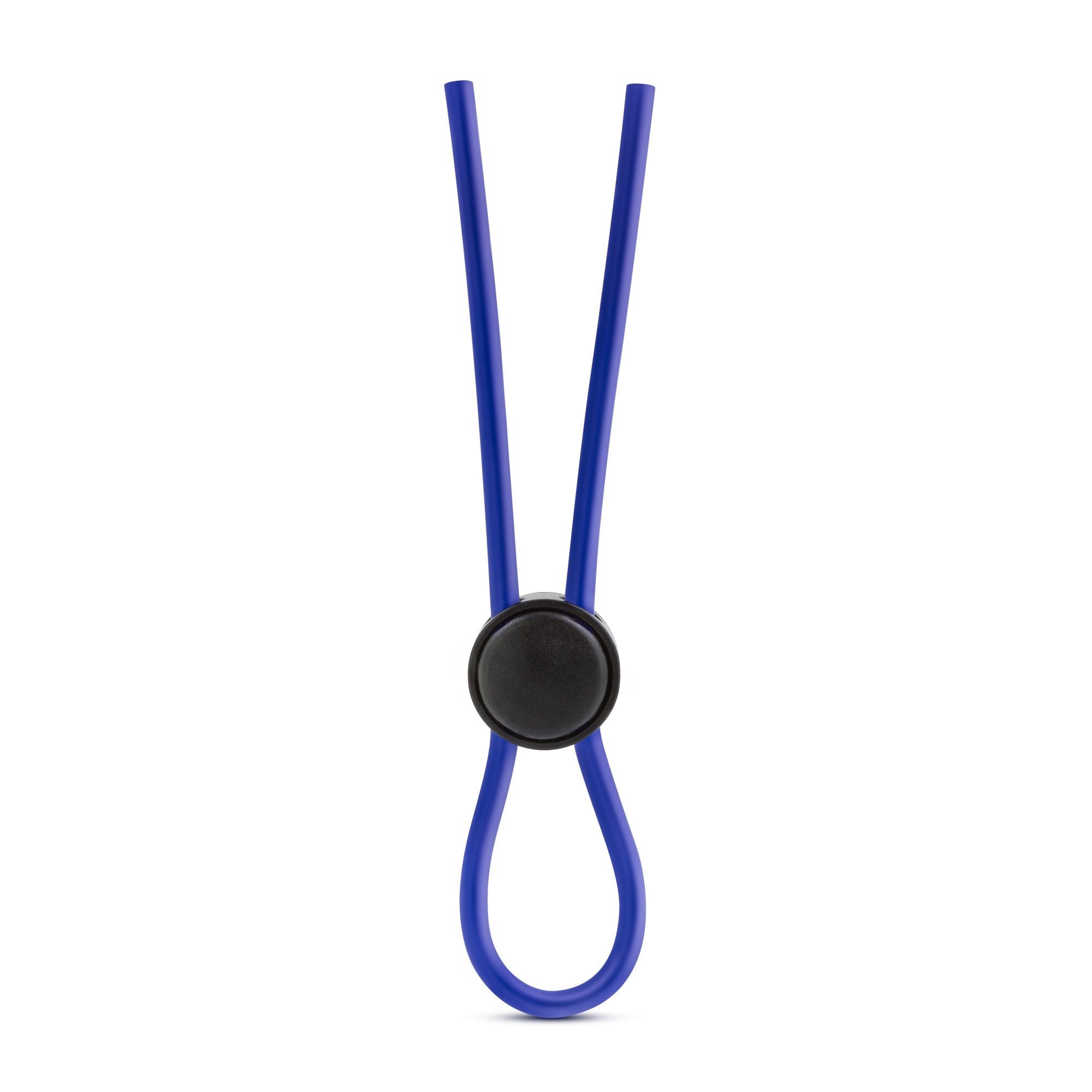 Blush Novelties Stay Hard Liquid Silicone Loop Lasso Cock Ring - Blue, Adjustable & Quick Release