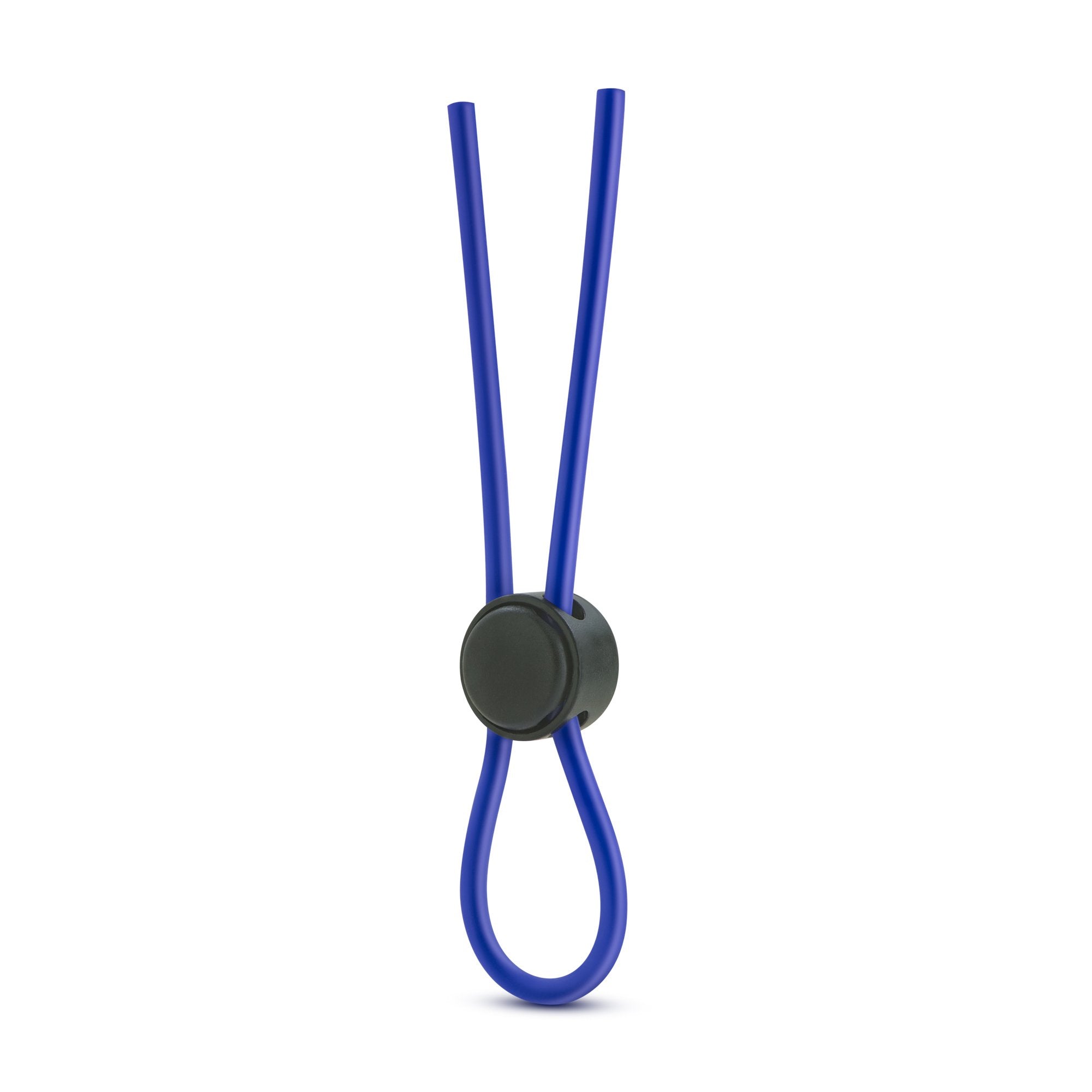 Blush Novelties Stay Hard Liquid Silicone Loop Lasso Cock Ring - Blue, Adjustable & Quick Release