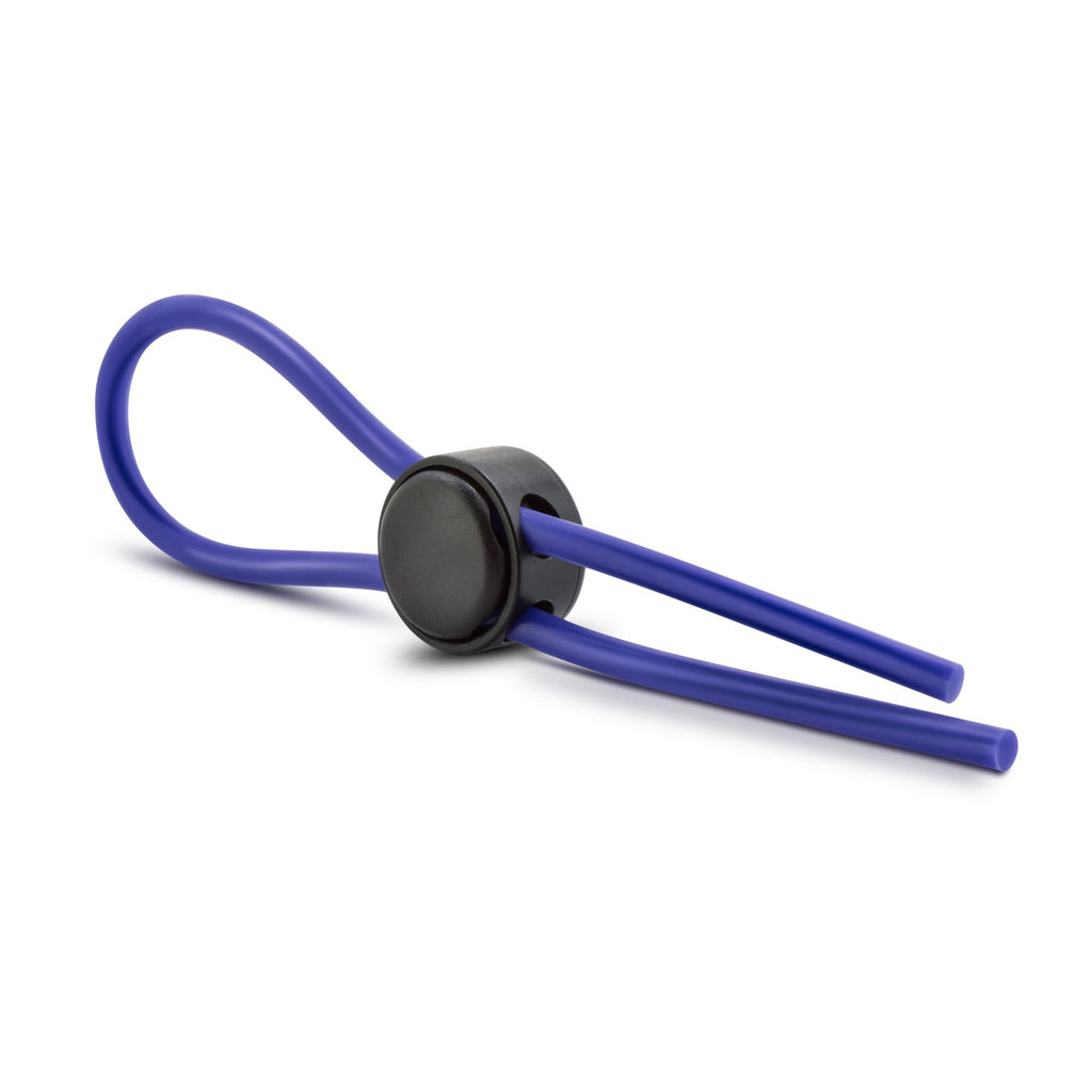 Blush Novelties Stay Hard Liquid Silicone Loop Lasso Cock Ring - Blue, Adjustable & Quick Release