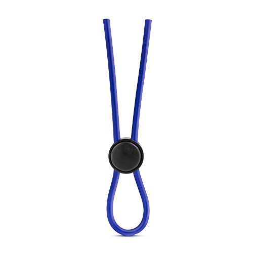 Blush Novelties Stay Hard Liquid Silicone Loop Lasso Cock Ring - Blue, Adjustable & Quick Release