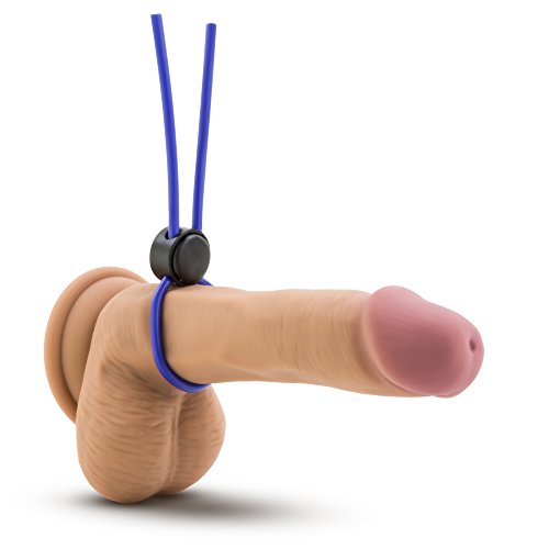 Blush Novelties Stay Hard Liquid Silicone Loop Lasso Cock Ring - Blue, Adjustable & Quick Release