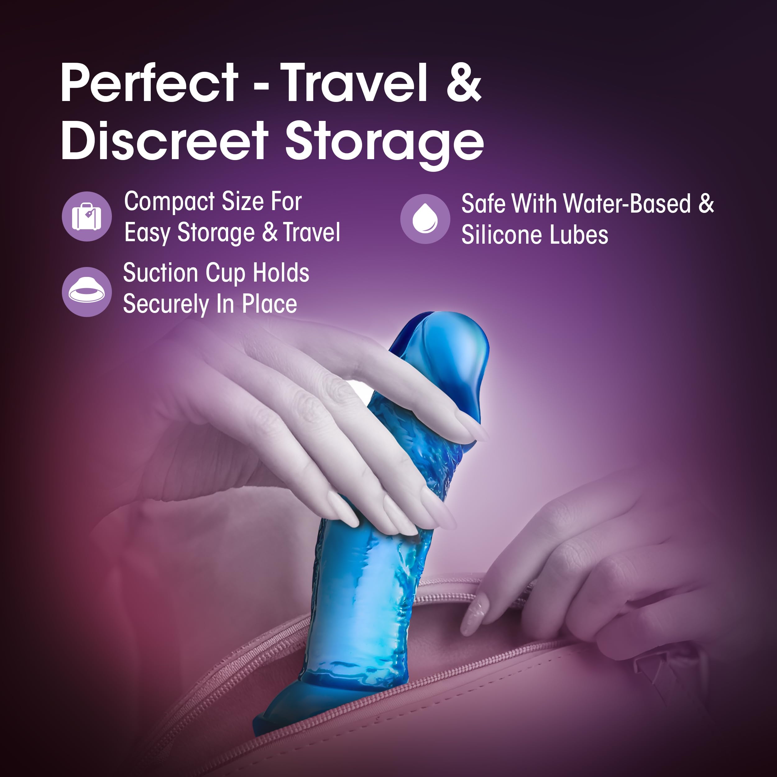 Blush Novelties Sweet n Small 4.5" Soft Realistic Dildo – Clear Blue, Beginner-Friendly with Suction Cup