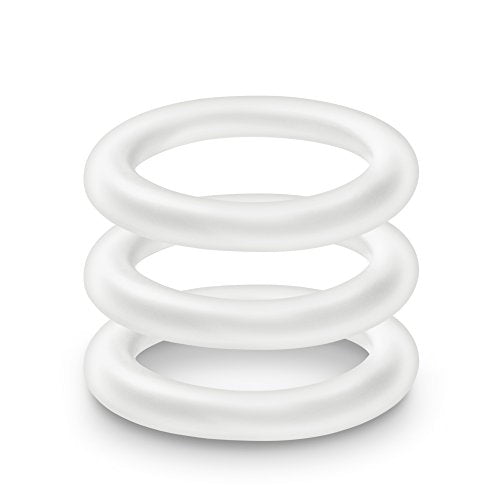 Blush Novelties VS2 Glow-in-the-Dark Silicone Cock Rings Set – 3 Pack, 1.25" Diameter – Erection Enhancing C-Rings for Men & Couples